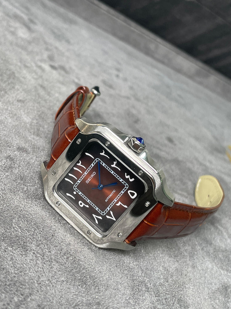 Custom Seiko Imperium automatic watch, Brown dial