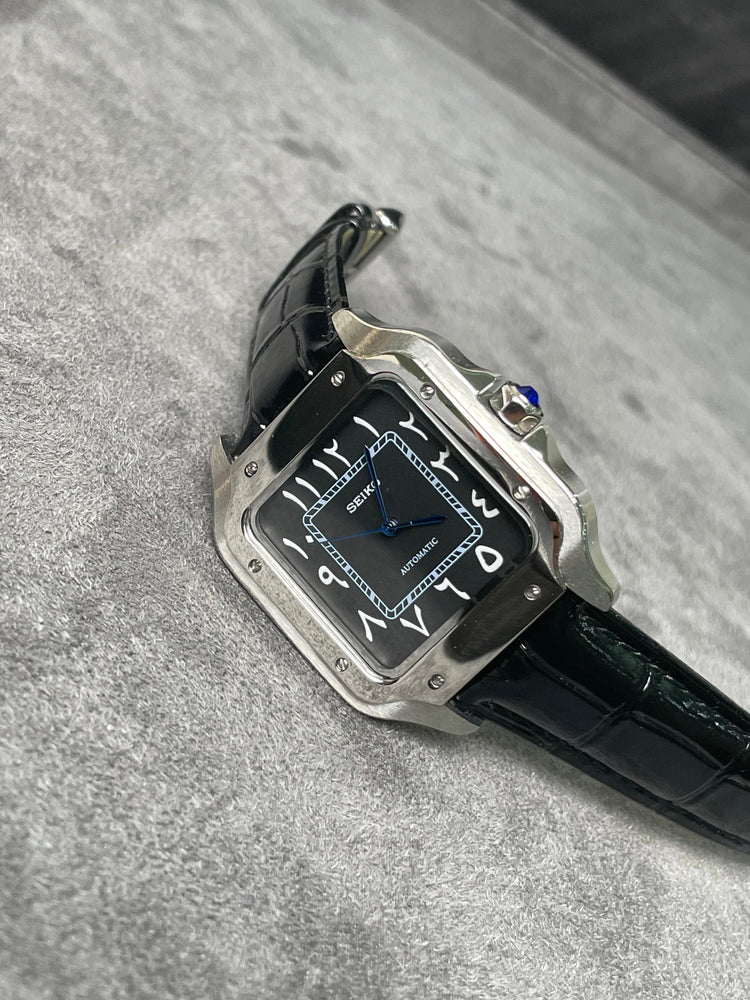 Custom Seiko Imperium automatic watch, Black dial