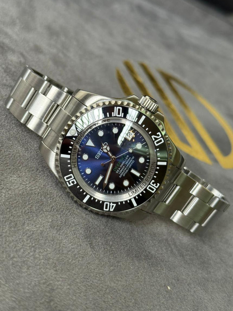 Custom Seiko deep sea automatic watch, 44mm