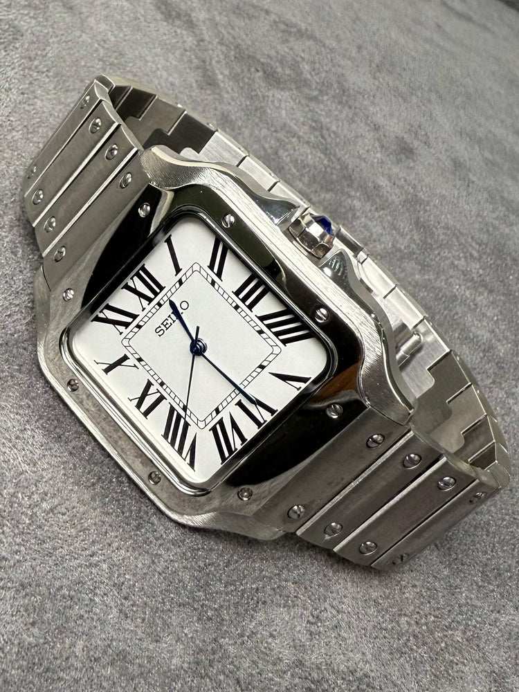 Custom Seiko Imperial Edge automatic watch, White dial