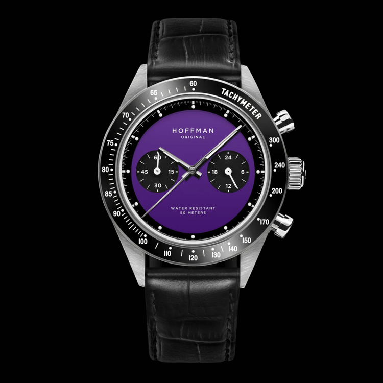 Custom Seiko Hoffman automatic watch, Purple dial