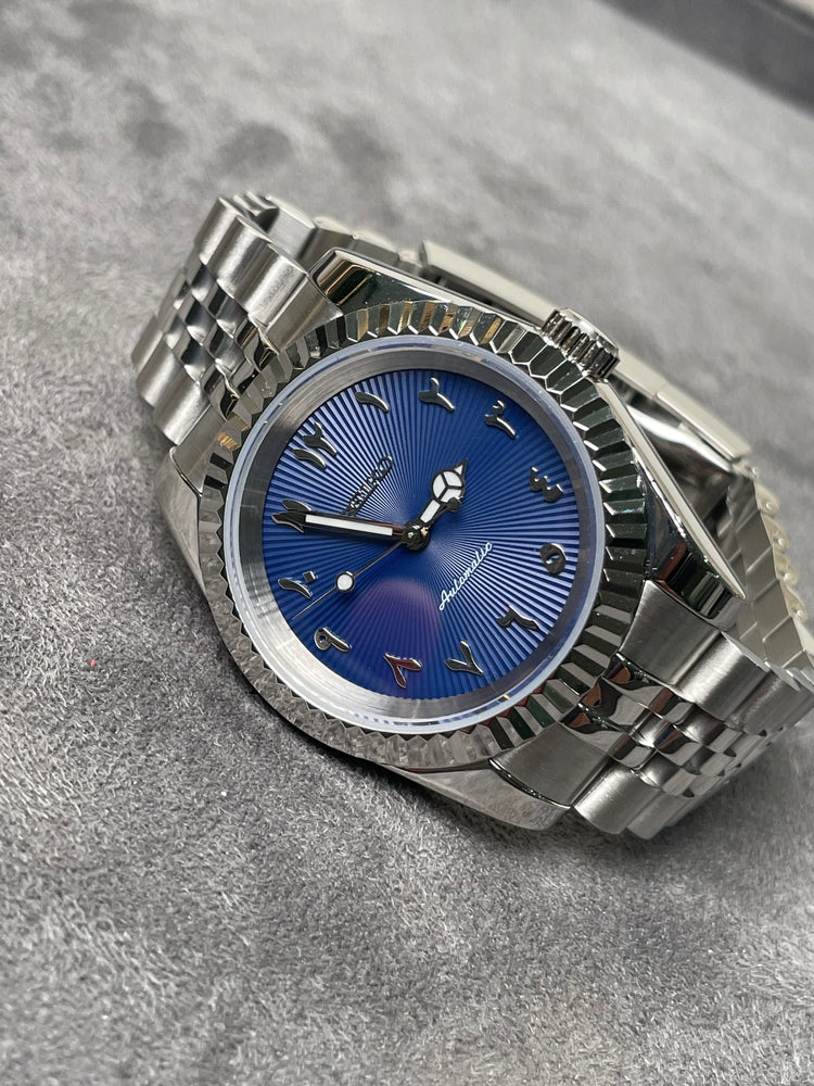 Custom Seiko Majesty Arabic automatic watch, Blue dial