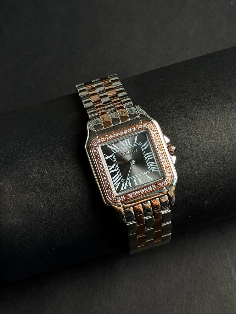 Custom Seiko Panther automatic watch, Grey dial, 27mm