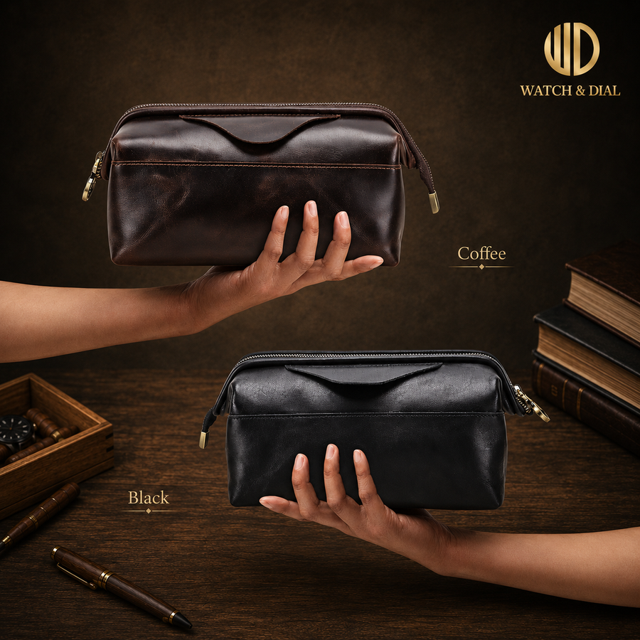 Leather Tech Organizer Pouch – Vintage Brown