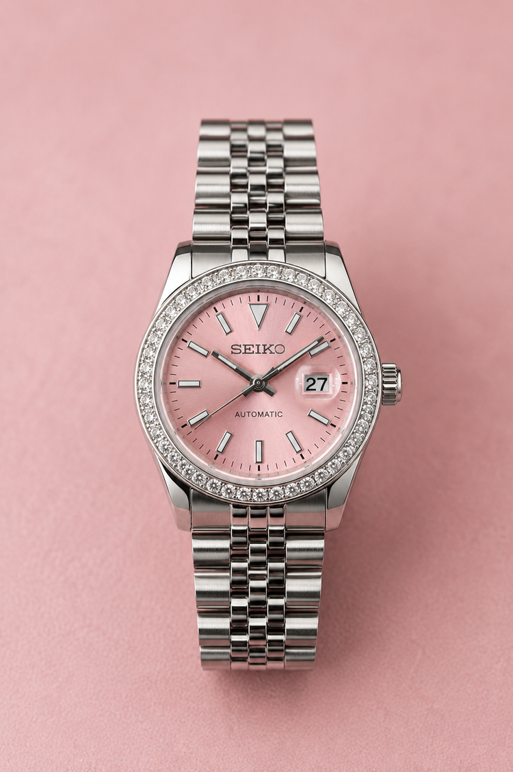 Custom Seiko Blossom Index automatic watch, 31mm