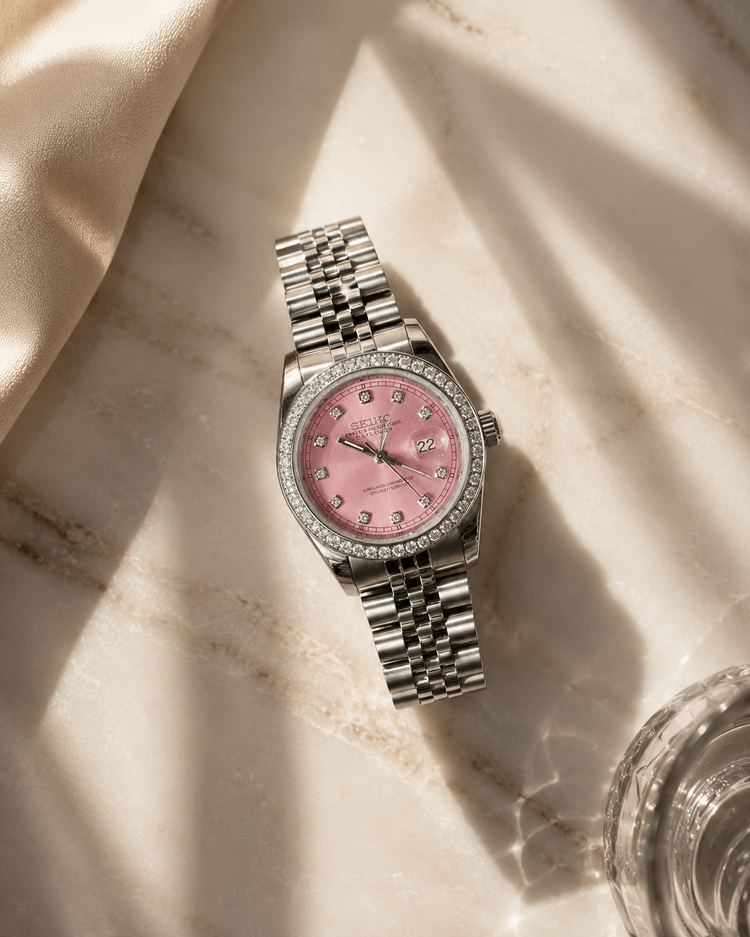 Custom Seiko Blossom Stone automatic watch, 31mm