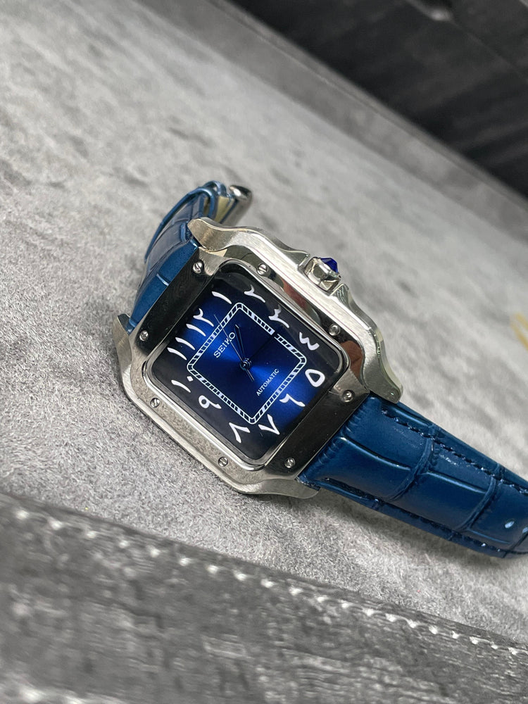 Custom Seiko Imperium automatic watch, Blue dial