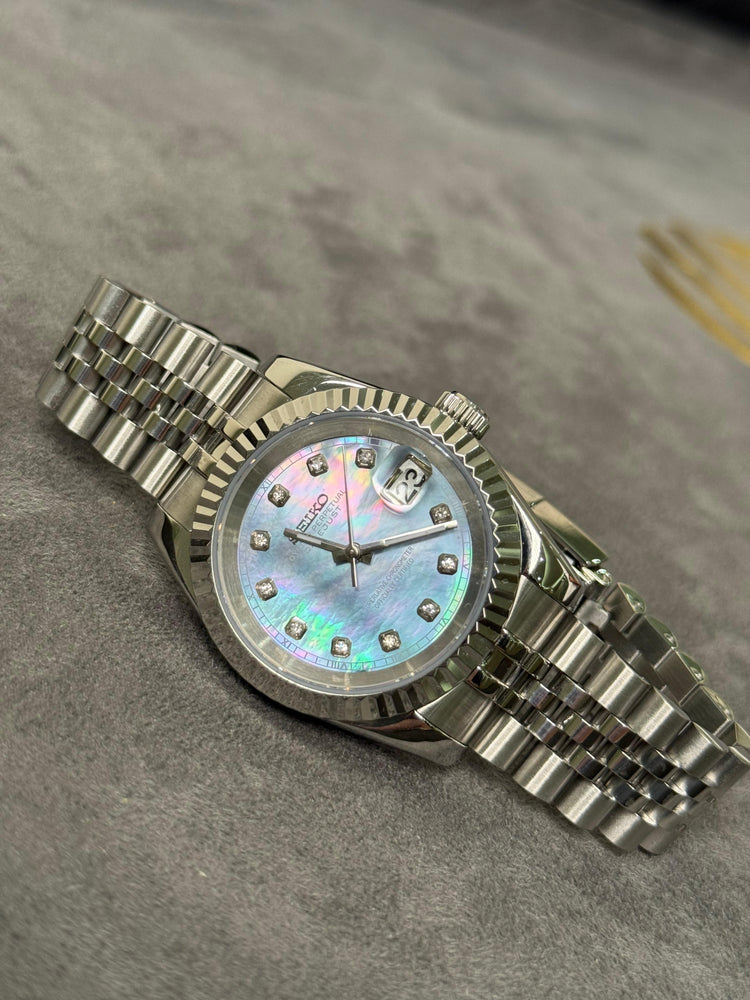Custom Seiko Crystal Pearl automatic watch