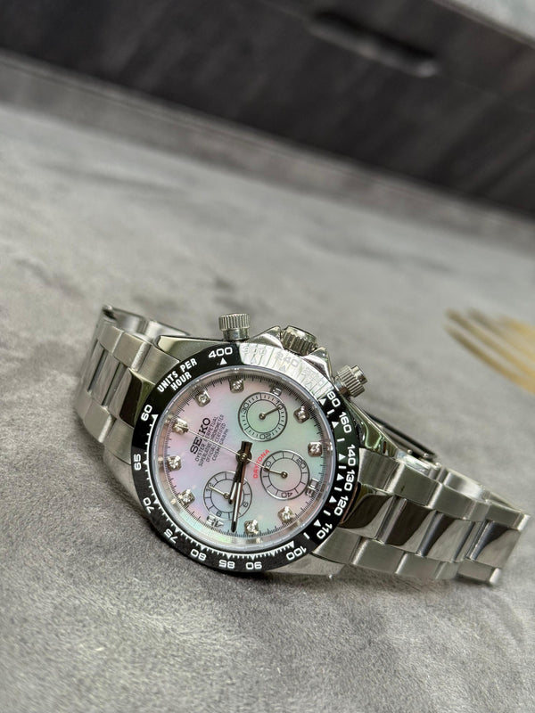 Seiko MOP Daytona – White Pearl Edition - stone numbers