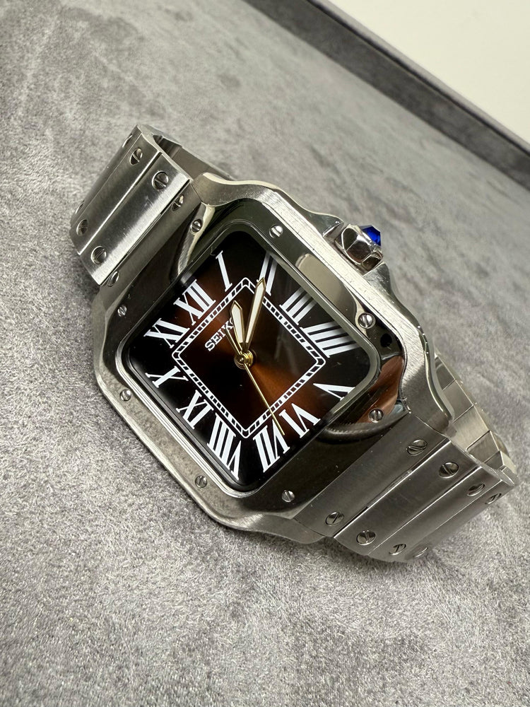 Custom Seiko Imperial Edge automatic watch, Brown dial